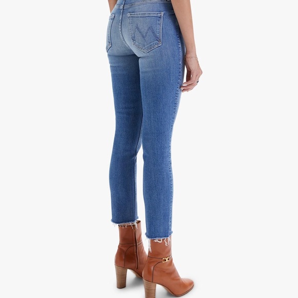 Mother Mid-Rise Dazzler Ankle Fray Jeans - Riding The Cliffside - Picture 3 of 12